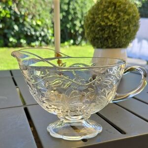 Princess House Elegant Clear Footed Glass Gravy Boat